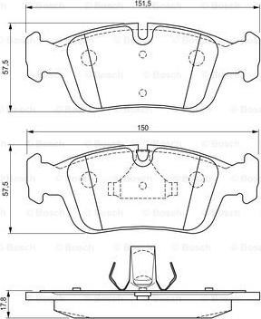 BOSCH 0 986 424 483 - Brake Pad Set, disc brake autospares.lv