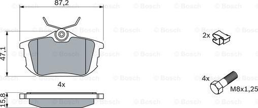 BOSCH 0 986 424 427 - Brake Pad Set, disc brake autospares.lv