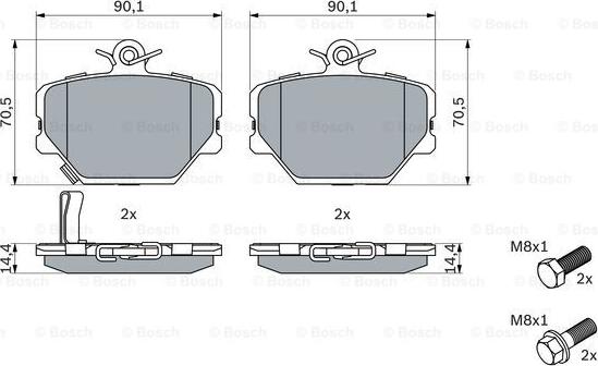 BOSCH 0 986 424 471 - Brake Pad Set, disc brake autospares.lv