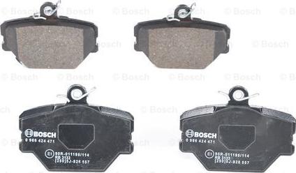 BOSCH 0 986 424 471 - Brake Pad Set, disc brake autospares.lv