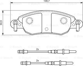 BOSCH 0 986 424 598 - Brake Pad Set, disc brake autospares.lv