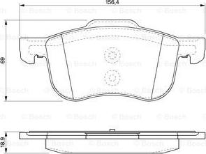 BOSCH 0 986 424 540 - Brake Pad Set, disc brake autospares.lv