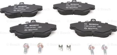 BOSCH 0 986 424 541 - Brake Pad Set, disc brake autospares.lv