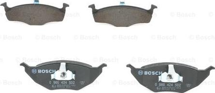 BOSCH 0 986 424 502 - Brake Pad Set, disc brake autospares.lv