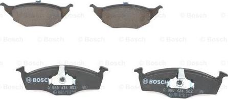 BOSCH 0 986 424 502 - Brake Pad Set, disc brake autospares.lv