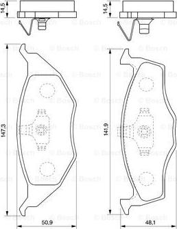 BOSCH 0 986 424 502 - Brake Pad Set, disc brake autospares.lv