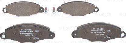 BOSCH 0 986 424 511 - Brake Pad Set, disc brake autospares.lv