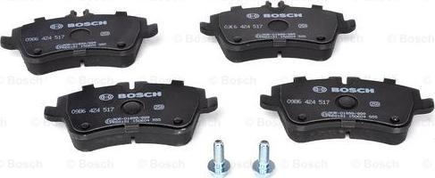 BOSCH 0 986 424 517 - Brake Pad Set, disc brake autospares.lv