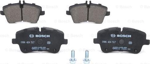 BOSCH 0 986 424 517 - Brake Pad Set, disc brake autospares.lv