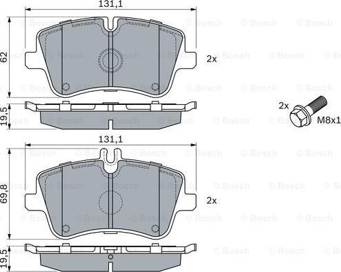 BOSCH 0 986 424 517 - Brake Pad Set, disc brake autospares.lv