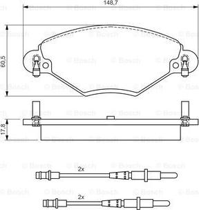 BOSCH 0 986 424 582 - Brake Pad Set, disc brake autospares.lv