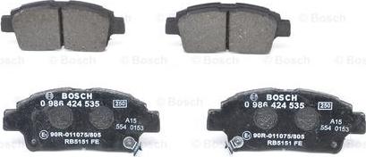 BOSCH 0 986 424 535 - Brake Pad Set, disc brake autospares.lv