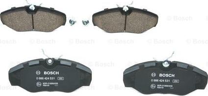 BOSCH 0 986 424 531 - Brake Pad Set, disc brake autospares.lv