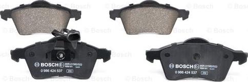 BOSCH 0 986 424 537 - Brake Pad Set, disc brake autospares.lv