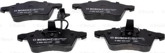 BOSCH 0 986 424 537 - Brake Pad Set, disc brake autospares.lv