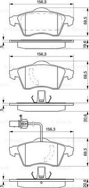 BOSCH 0 986 424 537 - Brake Pad Set, disc brake autospares.lv