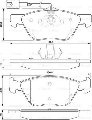 BOSCH 0 986 424 576 - Brake Pad Set, disc brake autospares.lv