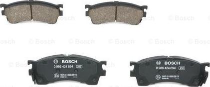 BOSCH 0 986 424 694 - Brake Pad Set, disc brake autospares.lv