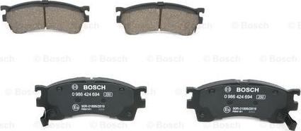 BOSCH 0 986 424 694 - Brake Pad Set, disc brake autospares.lv