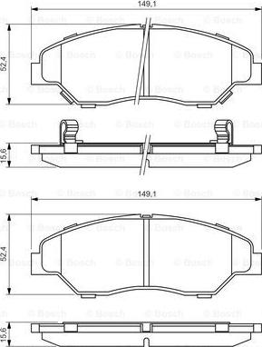 BOSCH 0 986 424 696 - Brake Pad Set, disc brake autospares.lv