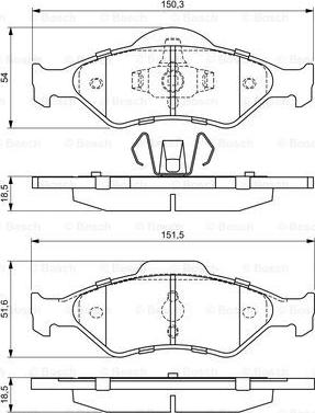 BOSCH 0 986 424 645 - Brake Pad Set, disc brake autospares.lv