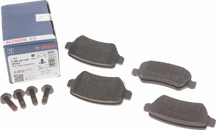 BOSCH 0 986 424 646 - Brake Pad Set, disc brake autospares.lv