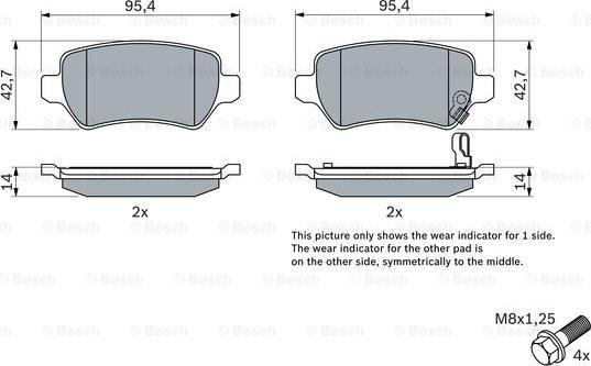 BOSCH 0 986 424 646 - Brake Pad Set, disc brake autospares.lv