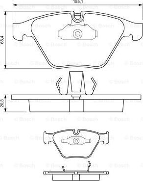 BOSCH 0 986 424 651 - Brake Pad Set, disc brake autospares.lv