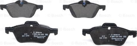 BOSCH 0 986 424 652 - Brake Pad Set, disc brake autospares.lv