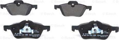 BOSCH 0 986 424 652 - Brake Pad Set, disc brake autospares.lv