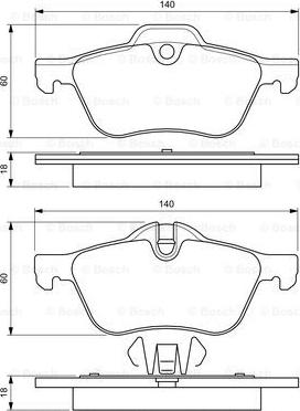 BOSCH 0 986 424 652 - Brake Pad Set, disc brake autospares.lv