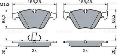 BOSCH 0 986 424 608 - Brake Pad Set, disc brake autospares.lv