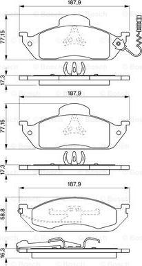 BOSCH 0 986 424 611 - Brake Pad Set, disc brake autospares.lv