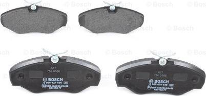 BOSCH 0 986 424 636 - Brake Pad Set, disc brake autospares.lv
