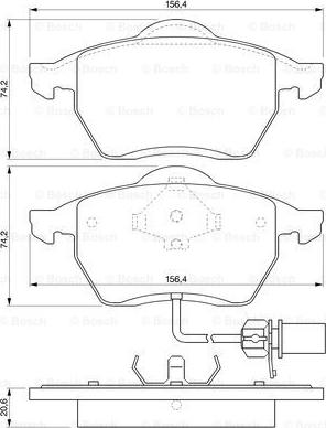 BOSCH 0 986 424 633 - Brake Pad Set, disc brake autospares.lv