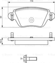 BOSCH 0 986 424 671 - Brake Pad Set, disc brake autospares.lv