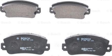 BOSCH 0 986 424 098 - Brake Pad Set, disc brake autospares.lv