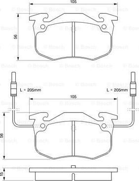 BOSCH 0 986 424 147 - Brake Pad Set, disc brake autospares.lv