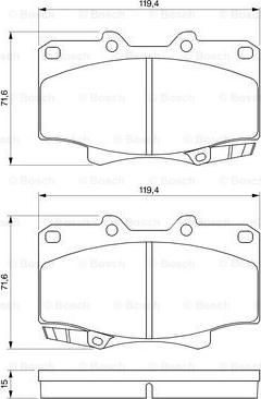 BOSCH 0 986 424 134 - Brake Pad Set, disc brake autospares.lv