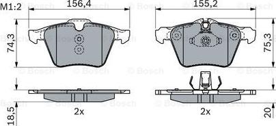 BOSCH 0 986 424 125 - Brake Pad Set, disc brake autospares.lv