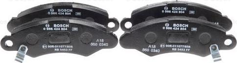 BOSCH 0 986 424 804 - Brake Pad Set, disc brake autospares.lv