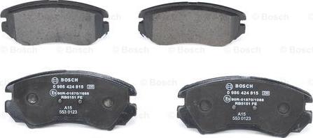 BOSCH 0 986 424 815 - Brake Pad Set, disc brake autospares.lv