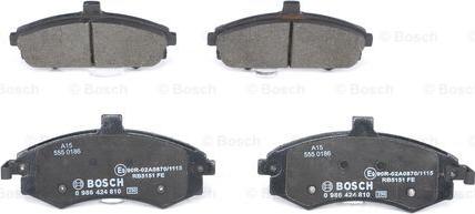 BOSCH 0 986 424 810 - Brake Pad Set, disc brake autospares.lv