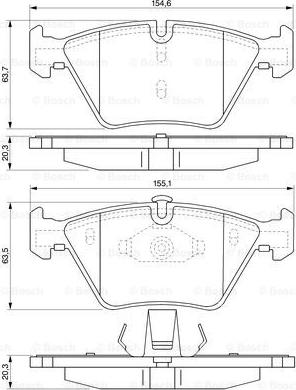 BOSCH 0 986 424 822 - Brake Pad Set, disc brake autospares.lv