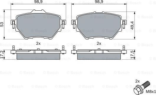 BOSCH 0 986 424 878 - Brake Pad Set, disc brake autospares.lv