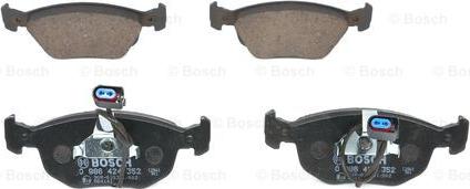 BOSCH 0 986 424 352 - Brake Pad Set, disc brake autospares.lv