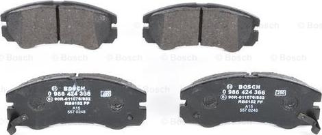 BOSCH 0 986 424 366 - Brake Pad Set, disc brake autospares.lv