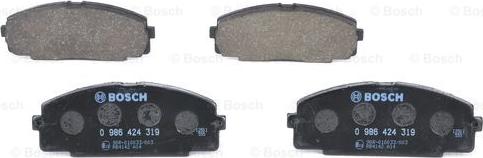 BOSCH 0 986 424 319 - Brake Pad Set, disc brake autospares.lv