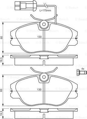 BOSCH 0 986 424 374 - Brake Pad Set, disc brake autospares.lv