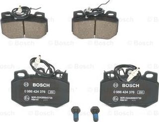 BOSCH 0 986 424 376 - Brake Pad Set, disc brake autospares.lv